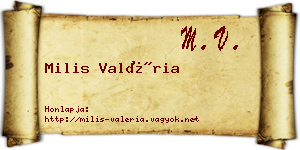 Milis Valéria névjegykártya