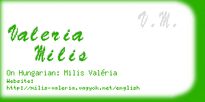 valeria milis business card